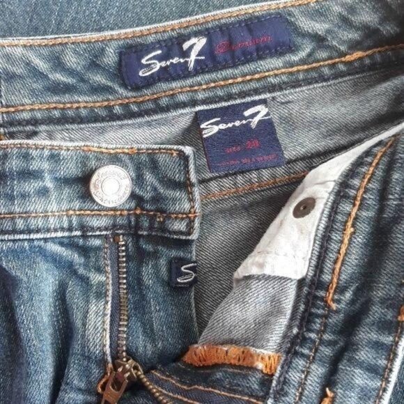 Seven7 Jeans Straight Leg Low Rise Embroidered Pockets Size 28 - Picture 3 of 9
